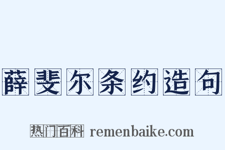 薛斐尔条约造句是什么意思的图片